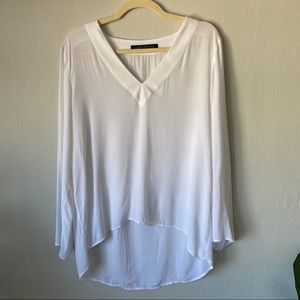 Zara Long Sleeve V Neck Blouse